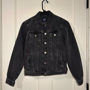 GAP washed denim trucker jacket - black, size XS